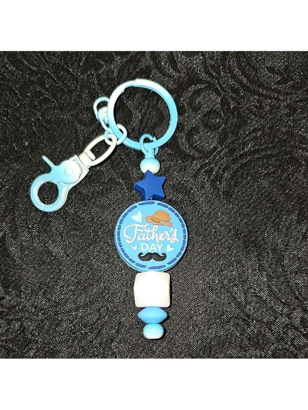 Handmade Father's Day Gradient Blue Keychain